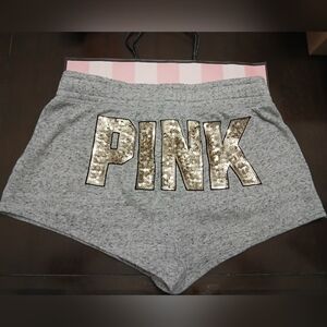VS PINK GOLD BLING SEQUIN SHORTS